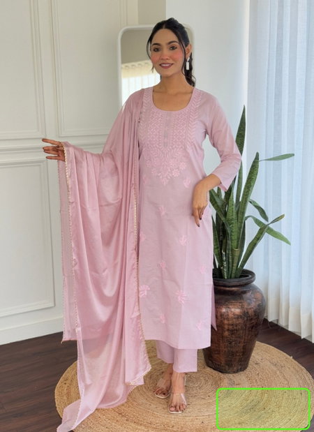 VCT 102 Pure Cotton with WORK :- Multi Thread Embroidery Stich Work Top With Pant Dupatta Wholesale Clothing Distributors In India